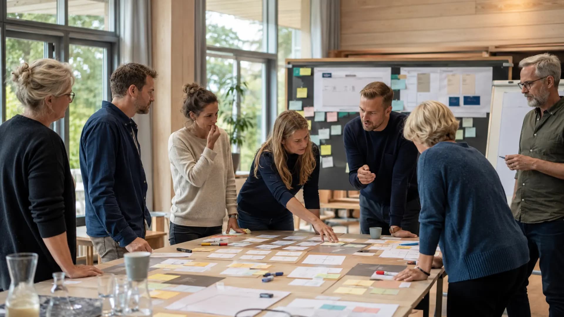 Et team afprøver en konkret samarbejdssituation under en heldagsworkshop
